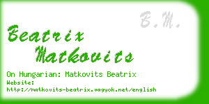 beatrix matkovits business card